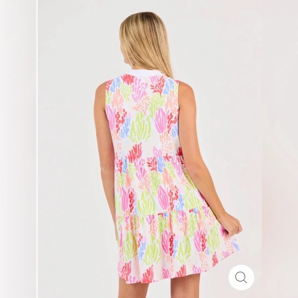 SOLD. New Mary Square Newport Dress Coral Cove White UPF 50 size Medium - Picture 4 of 16
